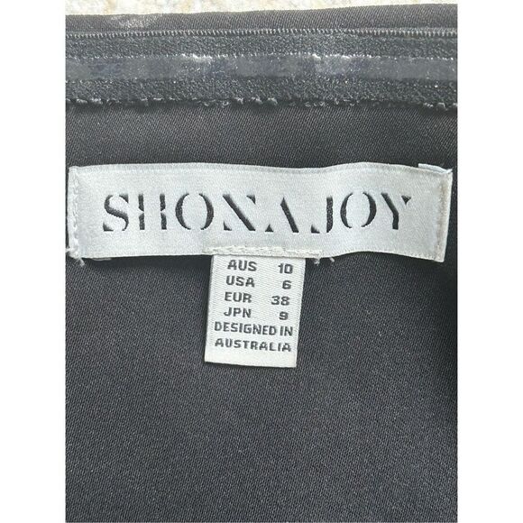 Shona Joy Bustier Draped Strapless Tulip Dress Women's Black Size 6 - Picture 8 of 9